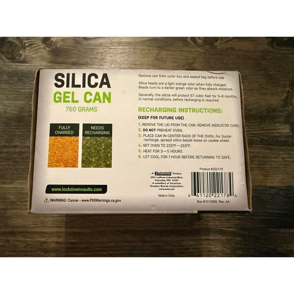 Silica Gel Can 750 Grams Rechargeable Dehumidifier 222178 - In box